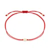 Bracelets de charme Une belle pierre de zircone cubique Mini pêche amour coeur bracelet femmes émail blanc petit mignon chaîne rouge bijouxcharm D Dh5Pw