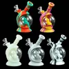 Space capsule silicone water smoke bottle 6.3 "portable glass cigarette holder Hookah