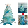 Christmas Decorations Sea Glass Tree Creative Unique Marine Creature Ocean Resin Diy Ornament Home Windows Tables Fireplaces Drop De Dhbra