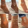 Tornozeleiras yc-upgo 2022 Summer Beach Elephant estrelas da lua Sun Earth Heart Heart Eye Olhe Anklet Boêmia