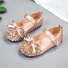 Athletic Shoes Girls Casual 2022 Autumn Non-slip Soft-soled Children Sequins Bow Baby Kids Peas Fashion Student Princess Sneakers