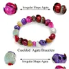 Bracelets de charme atacado7 chakra cura cristais lascas de pedra natural fios solteiros mulheres ametistas jasper agate lazi reiki gota del dh70d