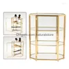 Ювелирные мешки мешки мешочки 3tier Box Glass Organizer Makeup Organizer Mtifunction Display Case для хранения хранения для хранения