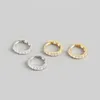 Hoop Earrings Western Style S925 Sterling Silver Jewelry Circle Zircon Round Earring Ornaments Women Party Wedding Gift