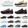 2023 Nya män Kvinnor Running Shoes Max 97 Air Triple White Black Silver Bullet Airmaxs 97S Sean Wotherspoon Red Leopard Bred Reflective Sail Pink Mens Trainer 36-45