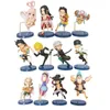 Nieuwheid Games Anime One Piece 12pcs Afbeelding 6-9cm Luffy Zoro Sanji Tony Chopper Little Model Tabel Ornament Car Decorations Christmas Gift to