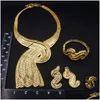 Boucles d'oreilles Collier Dernier Or Brésilien Style Design Italien Anneau Exagéré Ensemble de Bijoux Banquet Vacances Cadeau Drop Delivery Sets Dh10I