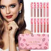 12 colores Lip Gloss Velvet Matte Liquid Lipstick Lipstick Kit Liptints desnudo hidratante impermeable a largo plazo antiadherente duradero