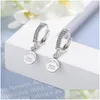 Hoop Huggie Earrings Womens Fashion Luxury Shiny Crystal With Round Pendants Classic Earring Hoops Hies Love Always Jewelry Drop De Dhbzf
