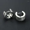 Hoop￶rh￤ngen Fashion Men's Small Ear Plugs Titanium Steel 7x13mm Rostfri 316L Creoles Punk Smycken f￶r pojkar