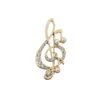 Pins Broschen Pins 2022 Hochwertige Musiknote Strass Brosche für elegante Frauen mit Perle Kristall Gold Mädchen Charm Schmuck G Dhrt6