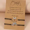 Bracelets porte-bonheur européen américain créatif bon ami papillon à main fil de cire tissé à la main ensemble de 2 pièces DXAA