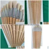 Painting Supplies Professional Artist Paint Brush Set Of 12 With Storage Case Includes Round And Flat Art Brushes Hog Ponyand Drop D Dhyoe