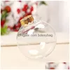 Décorations De Noël 6Cm 8Cm 10Cm Boules D'ornement Remplissables En Plastique Transparent Diy Pendentif Boule Suspendue Pour La Fête De Mariage De Vacances Drop Del Dhvya