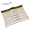 CARLYWET 20 21mm Whole Silver Gold Rose Gold Black 316L Solid Stainless Steel Watch Band Belt Strap Bracelets For1192q