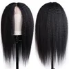 13X1 T Part Kinky Straight Perruques de cheveux humains péruviens pour les femmes Lace Wigs