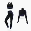 Active Sets 3 PCS Bra Bra Long Top Set Set Stest Sport Suct Sportswear Outfit Fitness Athletic Wear Tymal Seamless Trabout для женщин