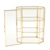 Ювелирные мешки мешки мешочки 3tier Box Glass Organizer Makeup Organizer Mtifunction Display Case для хранения хранения для хранения