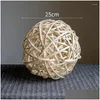 Flores decorativas grinaldas 1 peça 15/10/20/25 cm Wicker Hollow Rattan Ball DIY Party Party Wedding Decor Decor Dhjhs