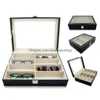 Storage Boxes Bins Eyeglass Sunglass Box Imitation Leather Glasses Display Case Organizer Collector 8 Slot Drop Delivery Home Gard Dhfdh