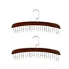 12 Hooks Wood Hangers Racks With Stainless Steel Scarf Hooks Tie Belt Cloth Hanger Organizer bb1223