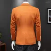 Męskie garnitury 2022 Przyjazd Autumn Orange Blazery dla mężczyzn Slim Fit Groom Wedding Sept Juą