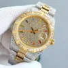 مشاهدة الماس الكاملة للرجال حركة ميكانيكية أوتوماتيكية الساعات 41 ملم من الياقوت النساء Wristwatch Montre de Luxe