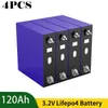 4PCS 3.2V 120Ah LiFePo4 Battery Rechargeable Lithium Battery Cells Pack 12V 24V 48V For RV Car Boat Yacht Solar Energy Storage