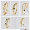 Bangle Gold Plated Metal Bracelet Charm For Open Bangles Micro Paved Zircon Snake Panther Animal Luxury Design Party Confidencebangl Dhrzg