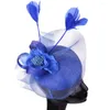 Coiffures Parti Femmes Fascinator Chapeaux Lin Mariage Dame Plume Fleur Chapeaux Pilulier Chapeau Mariée Élégant Accessoires De Cheveux Bandeaux