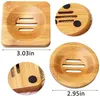 3 Styles Natural Bamboo Soap Dishes Tray Holder Storage Soap Rack Plate Box Container Portable Bathroom Soaps Dish ss1223