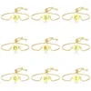 Lien Bracelets Mode Simple Réglable Plaqué Or En Forme De Coeur Lettre Pendentif Zircon Bracelet Wild Party Costume Bijoux