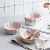 Talerze Macaron Series Różowa kreatywna sałatka ceramiczna Miska Extra głęboka porcelanowa naczynie do orzechów owocowych Talerz Warzywa Tablica