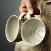 Canecas retro cerâmica de cerâmica de cerâmica retro drinques de chá de chá de água puxar o café