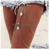 Göbek Zincirleri Yaz Yeni Varış Sier Kaplamalı Kadın Para Püskül Bacak Zinciri Takı Vücutu Seksi Plaj 147 R2 Drop Teslimat DHEBM