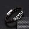 Mother And Son Forever Linked Together Braided Leather Bracelet Magnetic Clasp Wristband Son Birthday Gift From Mom