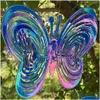 Bahçe dekorasyonları kelebek rüzgar spinner abs yakalayıcı aşk dönen zil sesi yansıtıcı asma süsleme dekorasyonu y0914 damla d dh708
