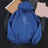 Dames hoodies dames bloem geprinte casual losse herfst Koreaanse stijl lange mouw sweatshirts met capuchon met lange mouwen fleece warme sport pocket pullovers