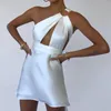 Casual Dresses Yosong Summer Sexy Dress Cutout Asymmetrical High Waist Mini Party Night Club Women Bandage Skinny Streetwear