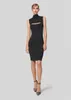 Casual Dresses Celebrity Bandage Dress Black Sexy Turtleneck ih￥lig ut ￤rml￶s kn￤ l￤ngd Kvinnlig klubbfest