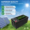 Bateria Aunen 24V 100AH ​​LIFEPO4 é adequada para o inversor à prova d'água de carrinho solar de golfe