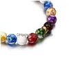 Pärlstav naturligt harts Chakratrådar Armband Mode Colorf Ornament Energi Nya Smycken Kvinnor Man Armband Yoga Jul 1 6Zx Dr Dh2M1