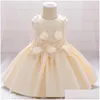 Abiti da ragazza Ragazze 2021 Abbigliamento bambino 1 ° compleanno Abito per bambina Battesimo Fiore principessa Prima cerimonia Festa Vestido 15 Ye Dhoqb