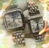 Tv￥ n￥lar Simple Dial Watch Women Men Square Roman Japen Vk Quartz Movement Rostfritt Steel Couples Style Classic Vintage Chain Armband Wristwatch