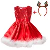 Abiti da ragazza Ragazze Baby Christmas Dress For Red Xmas Party Princess Costume Babbo Natale Bambini Happy Year Abbigliamento Regali 2 3 4 5 6 Dr Dhgol