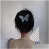 H￥rkl￤mmor Barrettes Super Fairy Butterfly Clip Shark Female Summer Back Of Head Liten Head Dress Drop Delivery Smycken Hairjewelry DH0JI