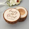 Party Decoration Personalized Wedding Ring Box Rustic Wood Engagement Flower Inside Bearer Jewelry Holder Proposal