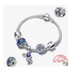 Charm Bracelets 925 Pandoras Sterling Sier Theme Ensesest Bracelet Set Astronaut Pendant Galaxy Visit Womens Jewelry Romantic Birthd Dhfjm