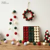 Decorações de Natal Ornamentos de árvore pendente 36 caixas de bailas de lã Bolas de decoração de decoração de janela Arranjo