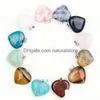 Charms Natural Heart Forma Love Gemstone Stone Mistores Mistos de Pedra Longo Para pulseiras e colar J￳ias DIY Entrega de joalheria Findi dhyuz